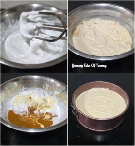 Prepration pics for making 2nd layer to make no bake Biscoff cheesecake (Eggless)