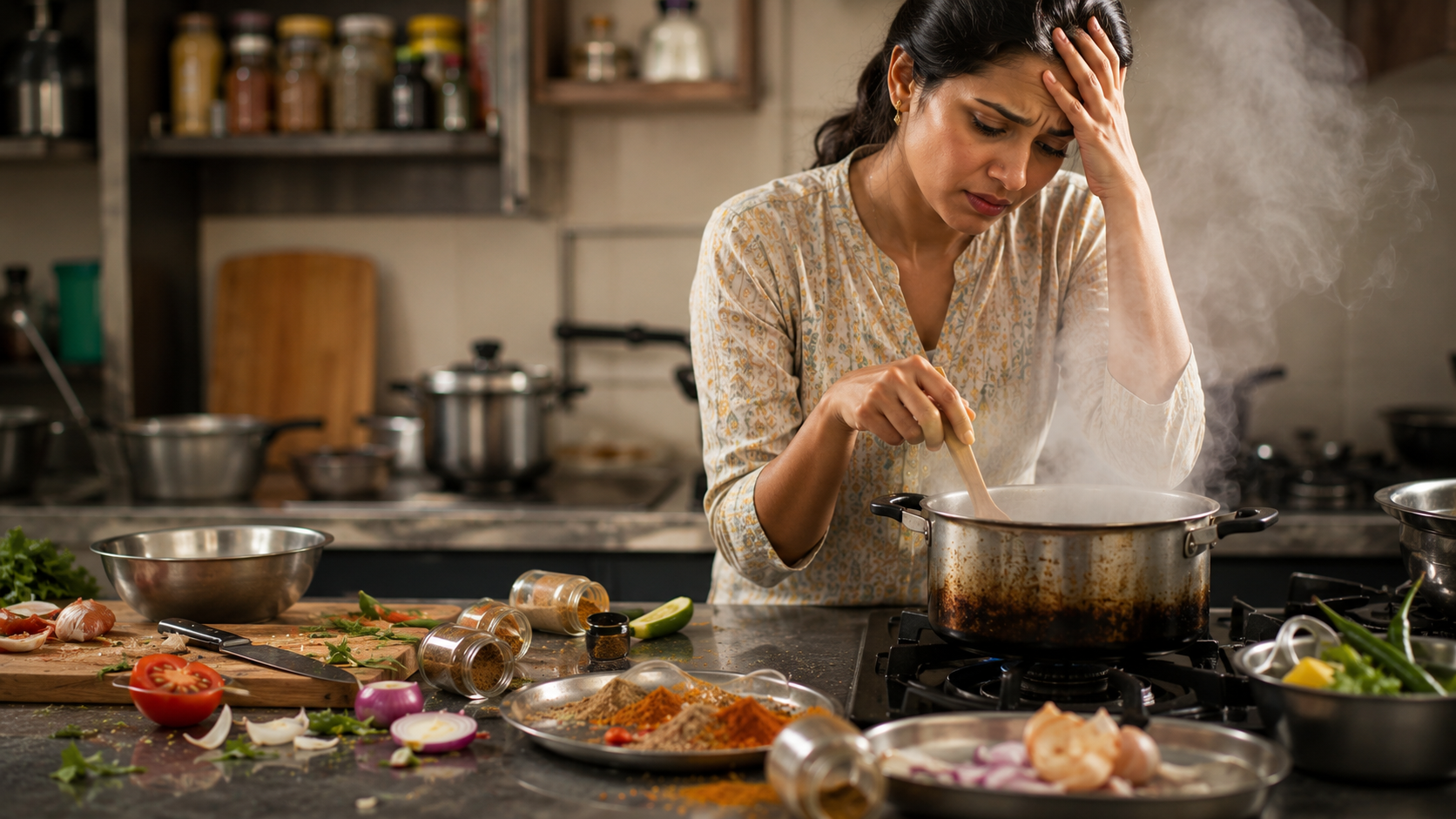 You are currently viewing Common mistakes people make at home  cooking in Indian kitchens