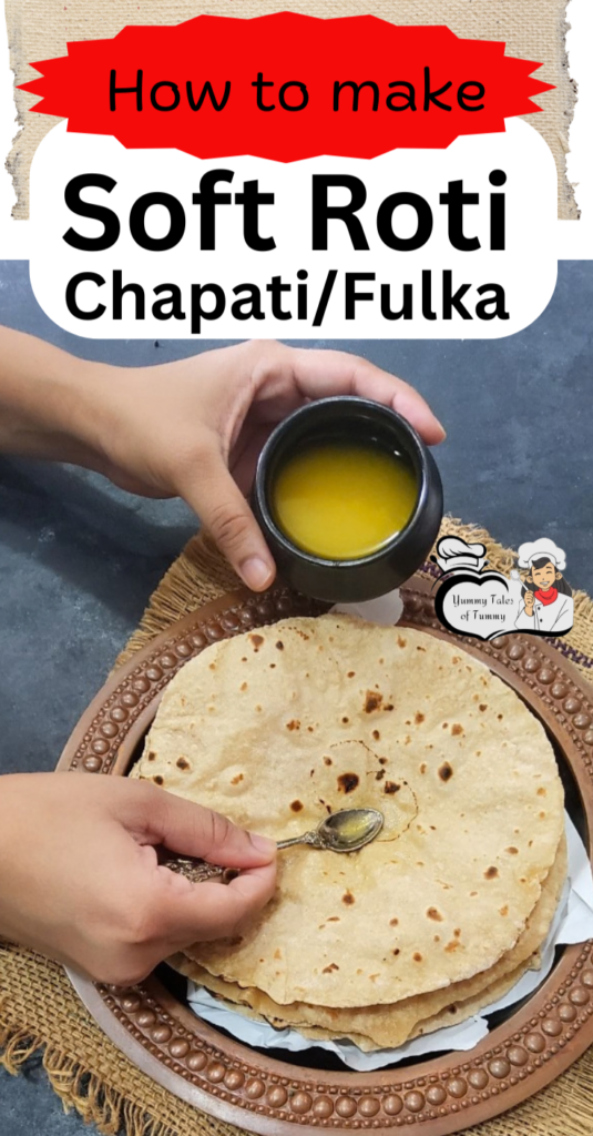 How to make Soft Roti (Chapati) | Fulka Recipe Pin 1 