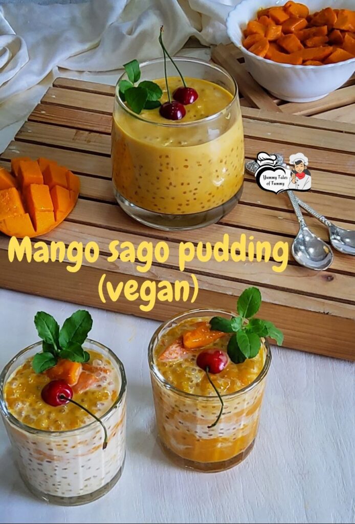 Mango Sago Pudding (Vegan) pin 1