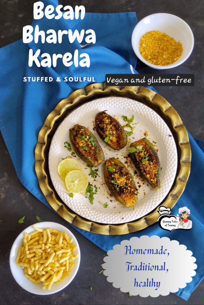 Pin 1 Besan Bharwa Karela | Stuffed Bitter Gourd 
