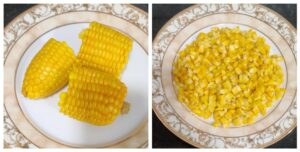 Boiled American corn kernels 