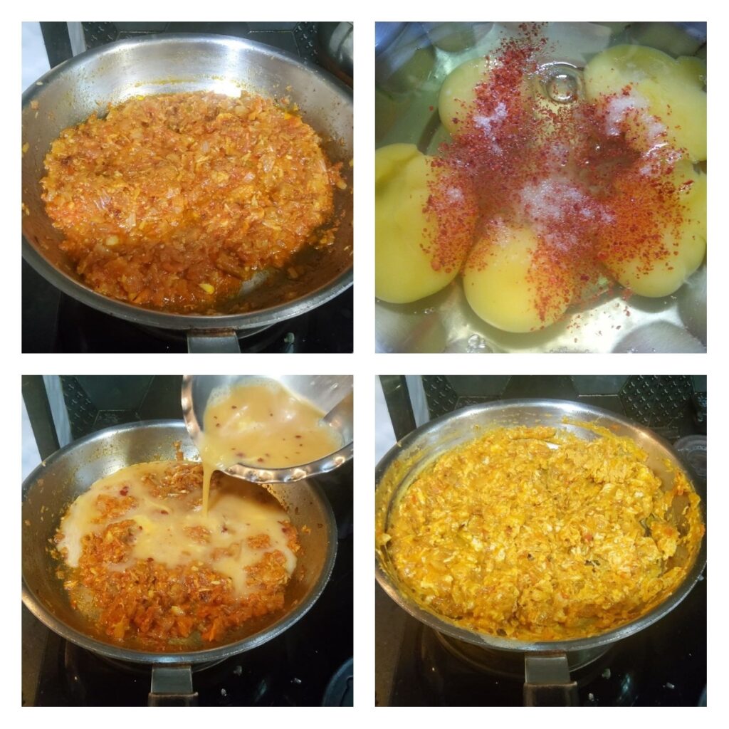 20 - minute Anda Bhurji | Egg bhurji | Masala Scrambled eggs prep pics collage