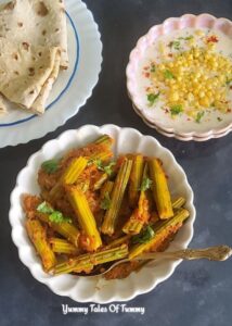 Moringa Tomato curry Recipe | Singyun ji Bhaji served with Chapati and raita