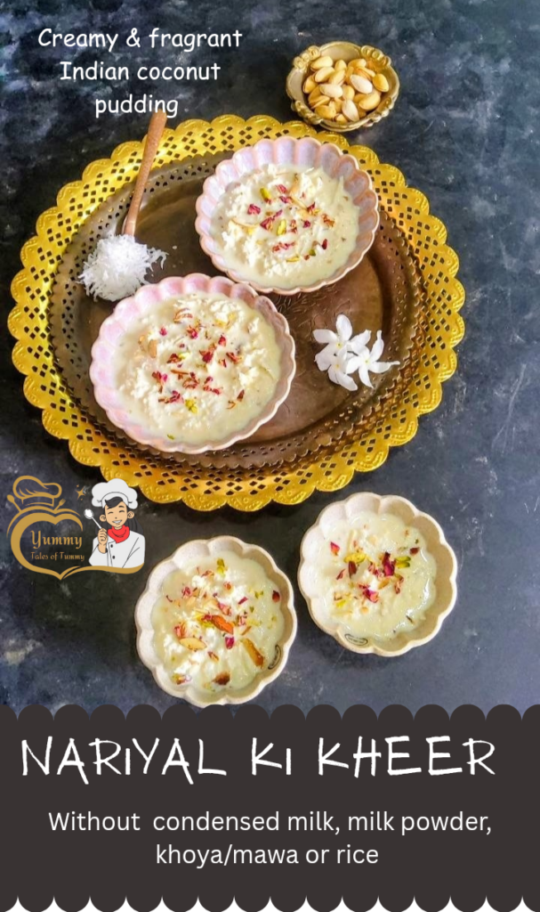 Nariyal ki Kheer | Coconut Pudding recipe pin 1
