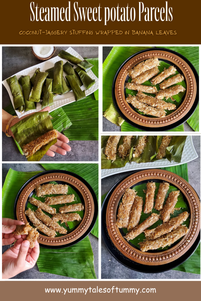 Steamed Sweet potato Parcels pin 1