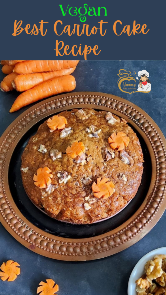 Best Carrot Cake Recipe (Vegan) pin 1 