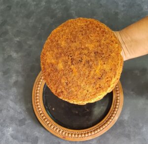 Back side of the baked cake